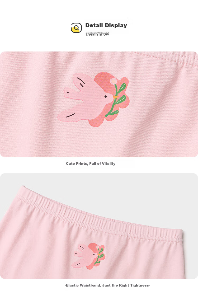 BALABALA Children's Underwear, Girls' Boxer Briefs, Anti-Exposure Shorts for Toddlers, Four-Pack, Skin-Friendly, Comfortable, Cute 5