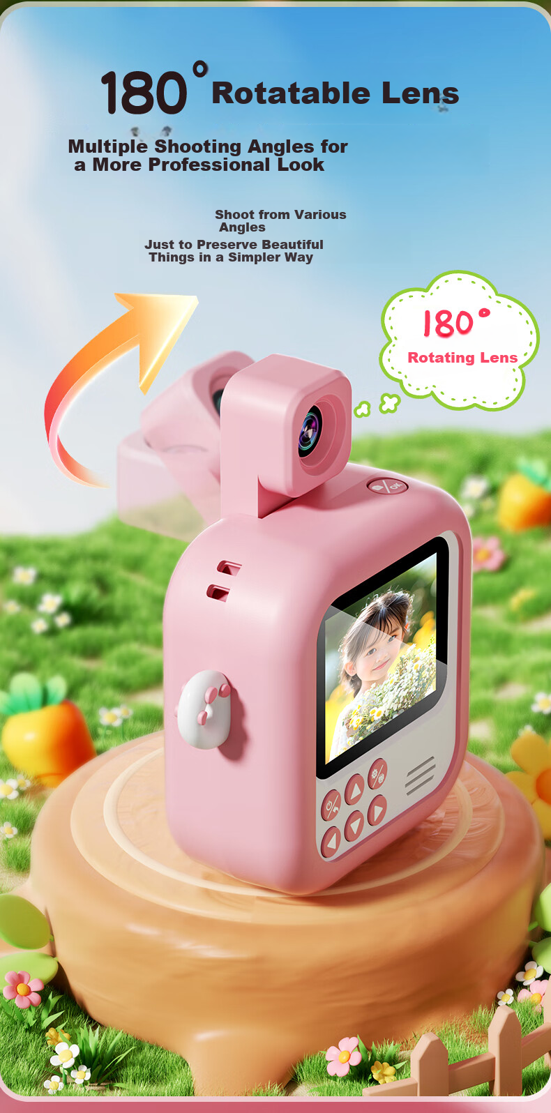 EagleStone Instant Print Kids Camera for Ages 3-6, Color Photo Printing Digital Camera for Girls 7-14, Christmas Gift 8