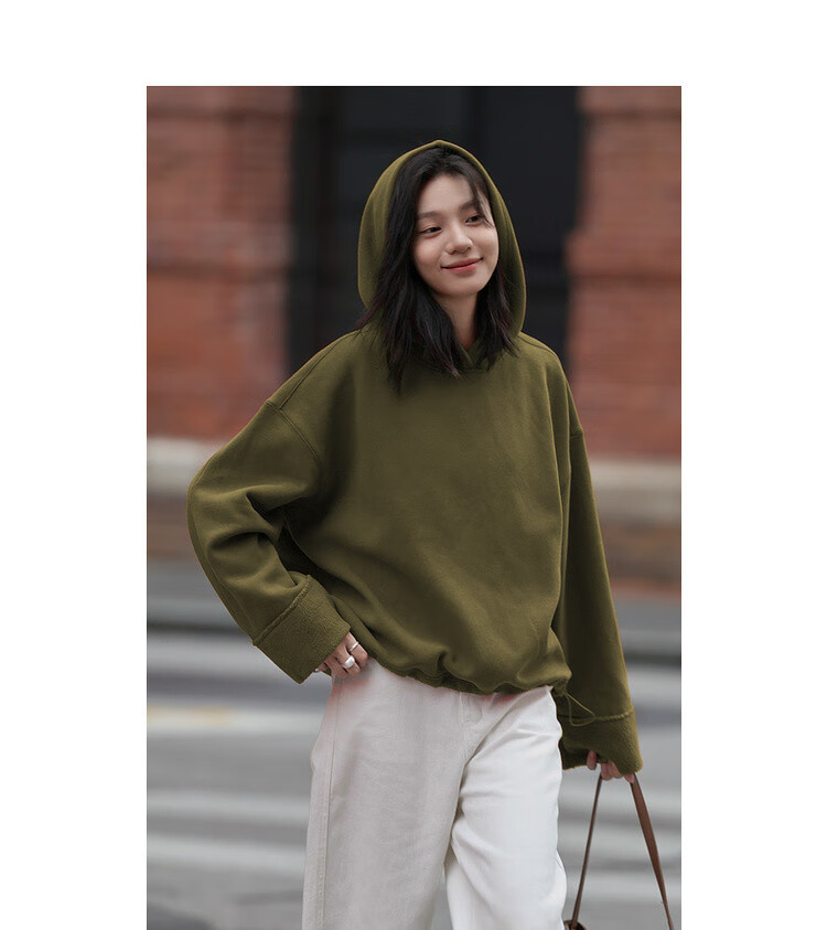 Dme [Retro Hoodie] Autumn And Winter Quality Online Hooded Long-Sleeve Fleece-Lined Sweatshirt, Women's Jacket 21