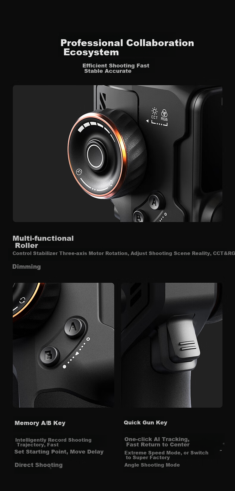 Hohem [Professional Grade | 9th Generation Stabilization] M7 Smartphone Stabilizer, Intelligent AI Precise Tracking, 360° Follow-Up, Orthogonal Three-Axis Anti-Shake Gimbal, Selfie Stick, Live Streaming And Vlog Tool 24