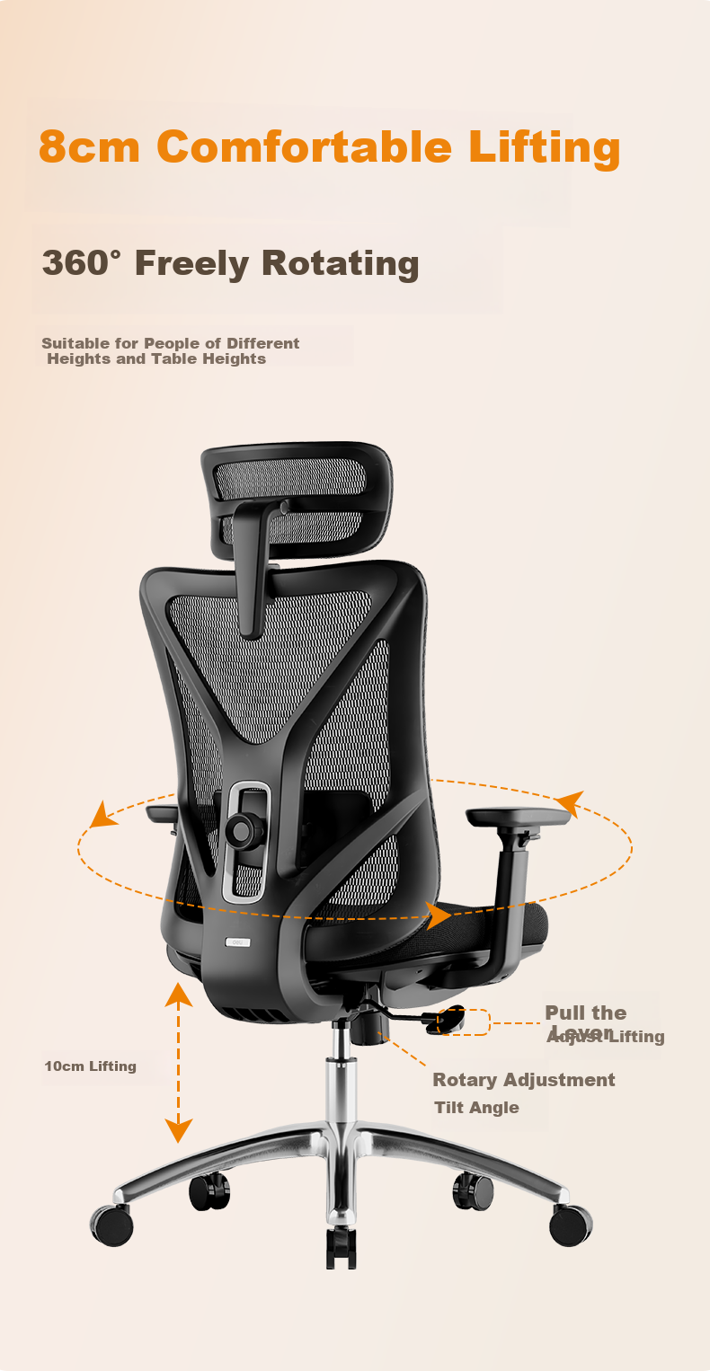 Deli KF230-J Ergonomic Chair, Computer Chair, Home Office Chair, Reclining Gaming Chair with Footrest, Black 11