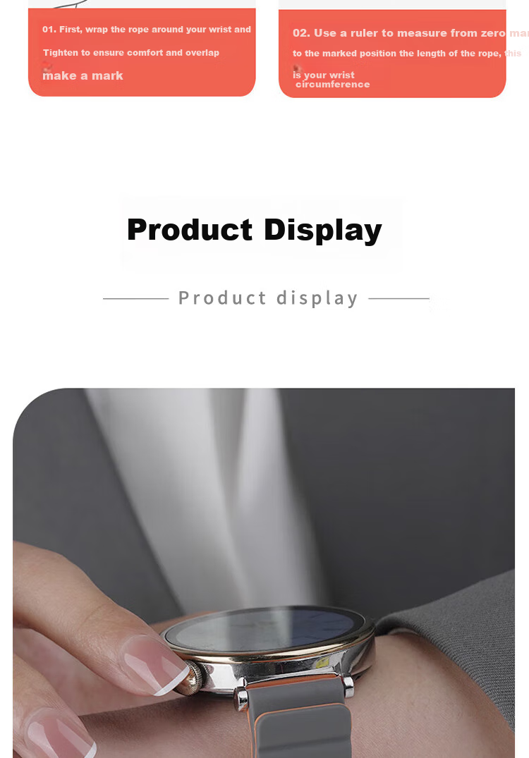 ESCASE Magnetic Silicone Watch Strap Compatible with Xiaomi Watch S3/S2/S1/S1Pro/Color2, Comfortable Band for Men And Women, Buckle Design, 46mm Watch Face, Gray with Orange 4