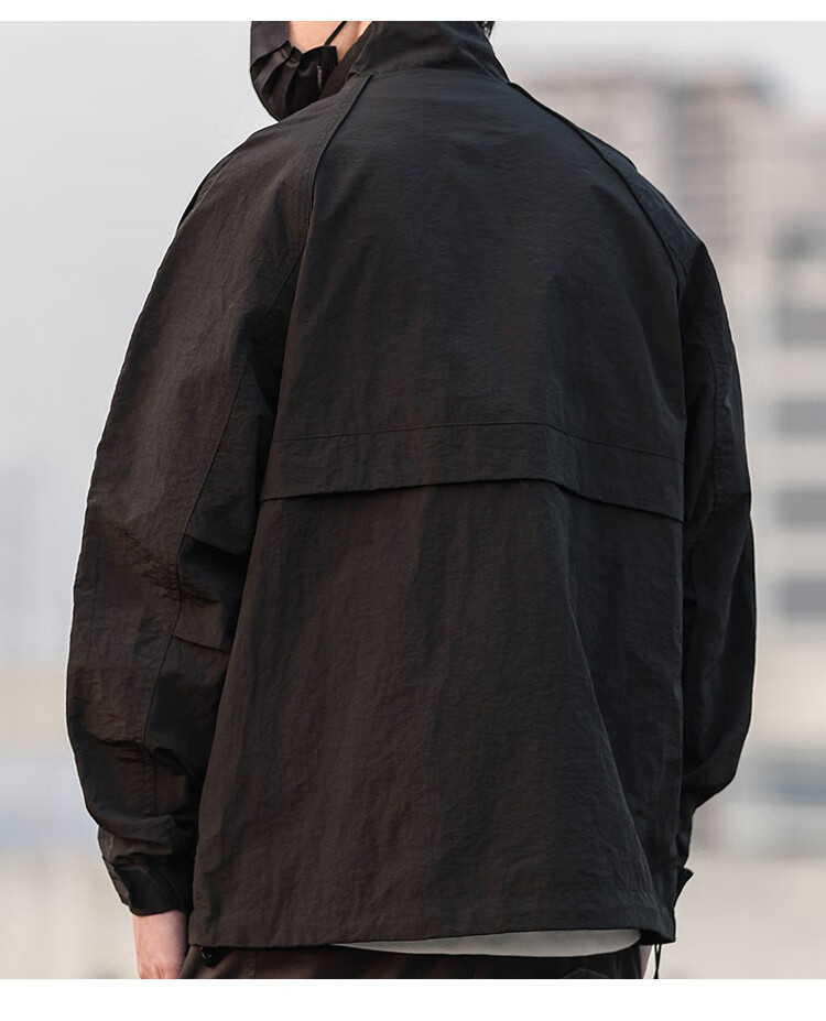 JEEP Men's Autumn Winter Stand Collar Jacket Loose Trendy Workwear Coat Military Green 2XL 4