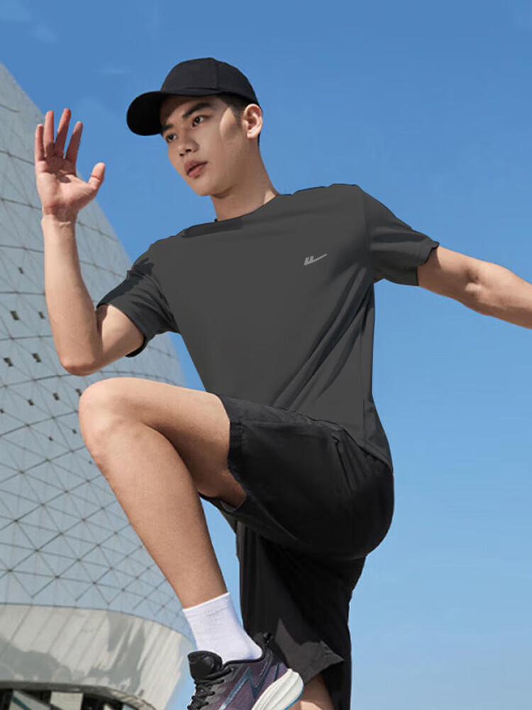 Huili Short-Sleeve T-Shirt for Men, Outdoor Sports Breathable Quick-Dry Shirt, Men's Running Training Fitness T-Shirt, Casual Round Neck Top for Me 10