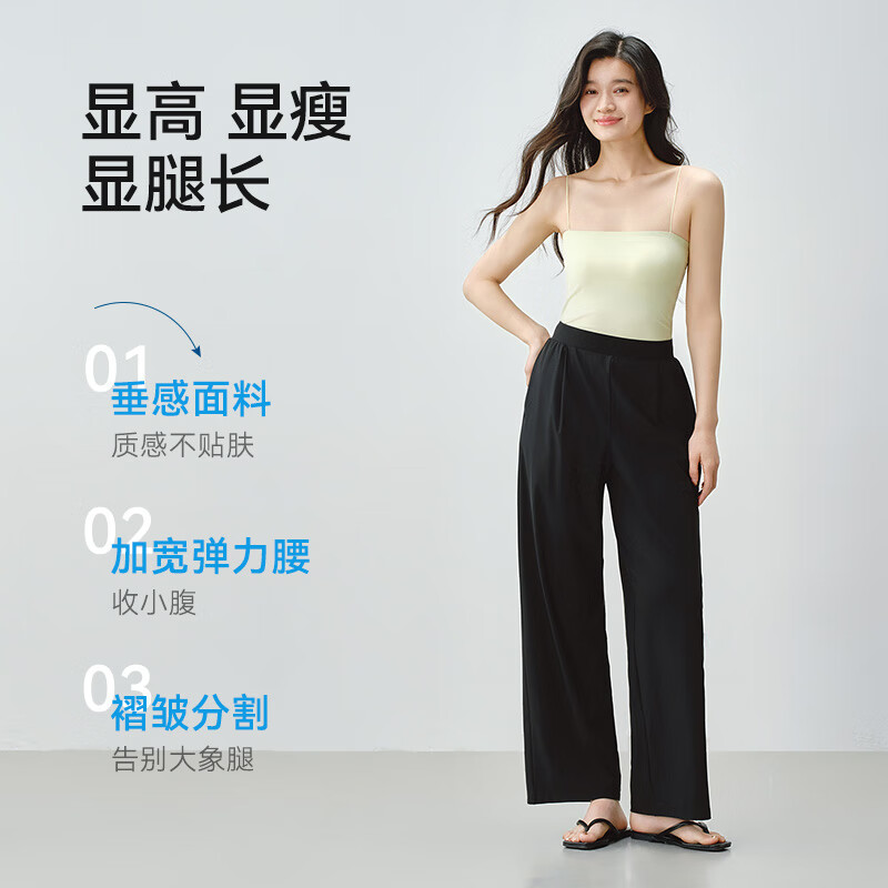 JD Original Women's Casual Pants, Sun Protection Trousers, Spring High-Waist Breathable Cool Outdoor UV-Resistant UPF800 Black XL