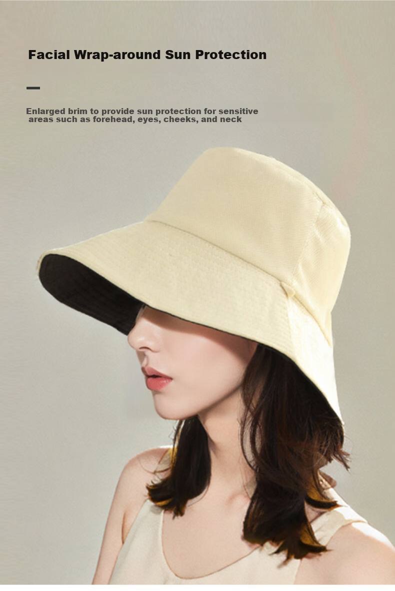 TUCANO Sun Protection Hat for Women, Summer Outdoor Sun Hat, Reversible Fisherman Hat, Face-Covering UV Protection Hat for Wome 2