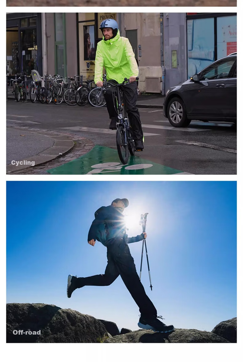 DECATHLON Men's Windproof Outdoor Lightweight Pants, Hiking Rain Trousers, Loose Fit MH500 Men's - Black XS 2715542 12