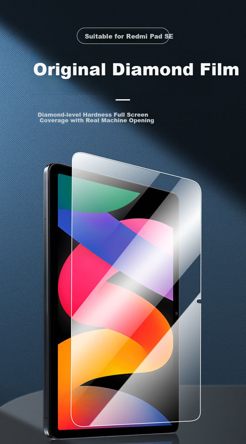 HBOALG Screen Protector for Redmi Pad SE, 2023 Model Xiaomi Redmi Tablet 11-Inch HD Tempered Glass Film, Full Coverage Anti-Drop Anti-Fingerprint Glass Film 1