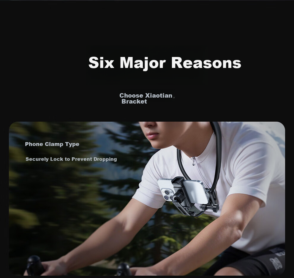 Xiaotian Neck Strap Phone Holder, First-Person Perspective Shooting Device, Chest-Mounted Wearable Anti-Shake Live Streaming Device, Outdoor Fishing Cycling Gadget, Compatible with Android And Apple 3