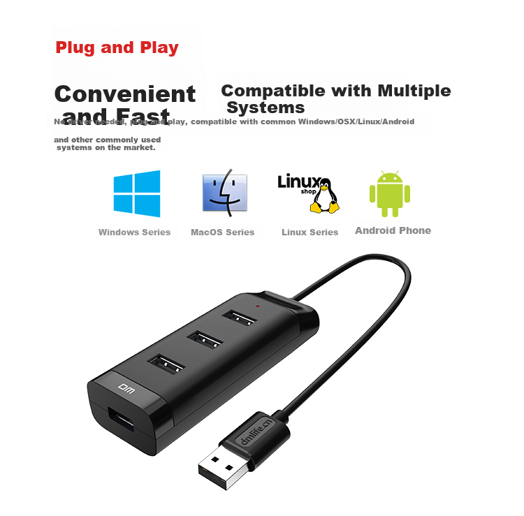 DM Daimai USB Hub 2.0, 7-Port Hub Expansion Dock, Laptop And Desktop Computer Multiport Adapter, USB Extension Cable Converter, CHB072 6