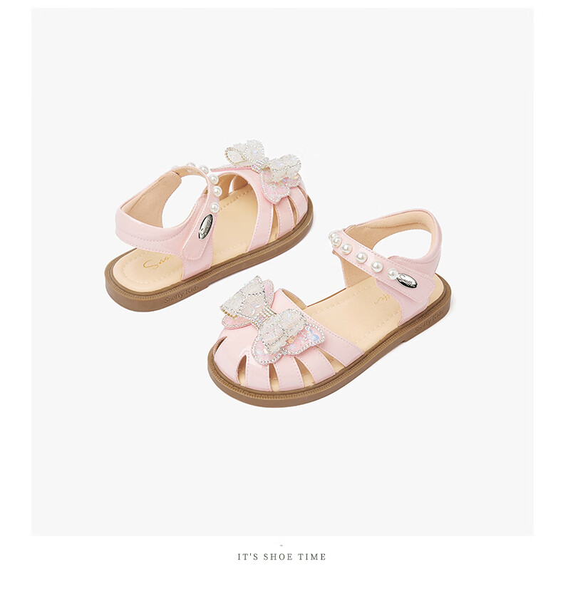 SNAFFY Kids Girls Princess Sandals Summer Fashion Soft Sole Comfortable Crystal Shoes Vanilla White Size 29 19