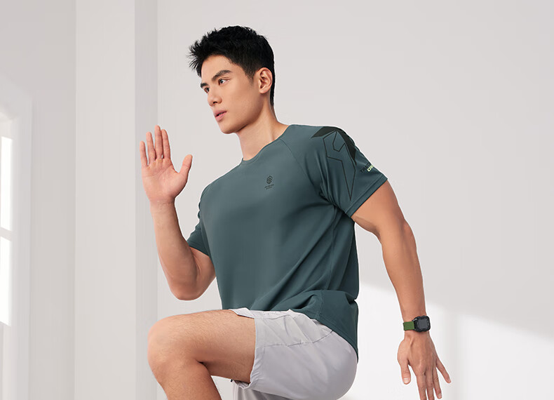 361° Men's Short-Sleeve T-Shirt, Summer Quick-Dry, Loose-Fitting Athletic Running Fitness Casual Top, Half Sleeve, 652524101-2 38