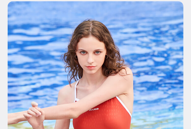 PULASSI Women's Swimsuit, 2025 New Style One-Piece Triangle Swimwear for Swimming Pools, Competitive Speed Swimwear, Film Red, 2XL 5