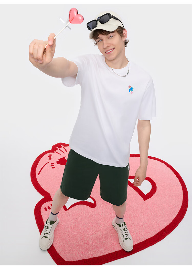 FILA FUSION Official Trendy Brand Zhang Hao Couple Knit Short Sleeve Breathable Cool Casual T-Shirt 33
