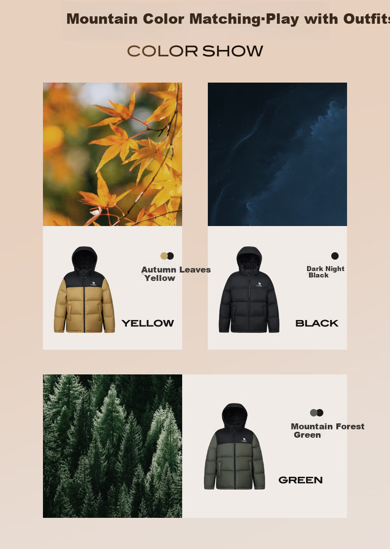 CAMEL Flame Mountain down Jacket 2.0 Wang Junkai Edition [Wang Zhe Kai Armor] Men's Thickened Warm Coat for Winter 22
