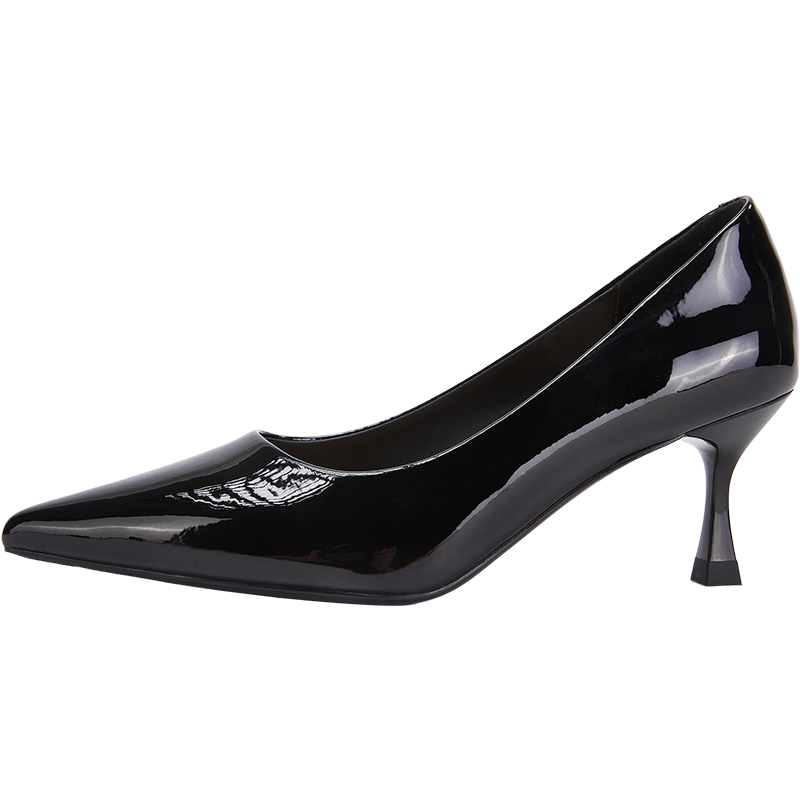 DAPHNE Nude High Heels for Women 2025, French Thin Heel Pumps for Dresses, Pointed Toe Commuter Leather Shoes for Women, Black, Size 40