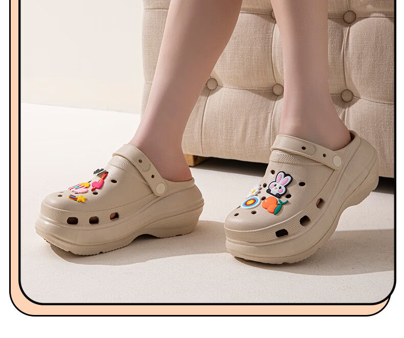 Taxiang Women's Perforated Beach Sandals, Thick-Soled Platform Slippers for Outdoor Wear, TF249, White, Size 37/38 1