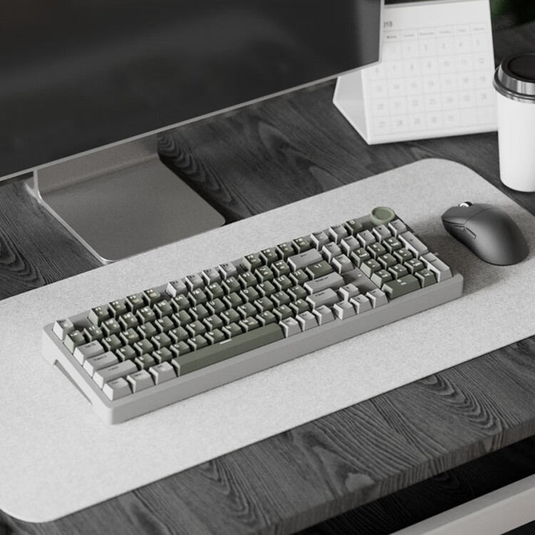 JD Original JZ990 Wired Mechanical Keyboard, 99 Keys Backlit Gasket Structure, PBT Keycaps, Multimedia Volume Knob, Dual System Compatible, Gaming And Office Use, Original Gray 21