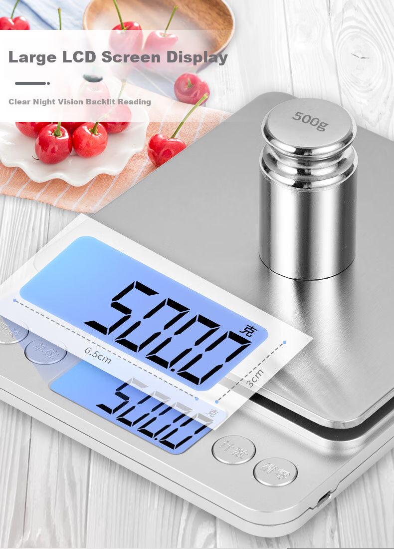 Kubei Large Platform Precise Kitchen Electronic Scale, Stainless Steel Household Baking Tea Table Scale, Weighing Waterproof Food Scale 3