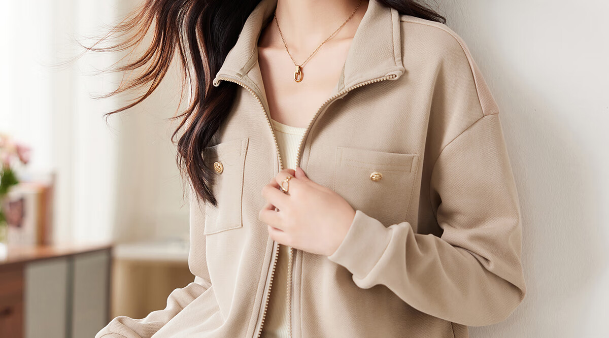 PinCai Women's Casual Jacket Wilderness Mallard Double Pocket Premium Casual Jacket Simple Top P143U2006 16