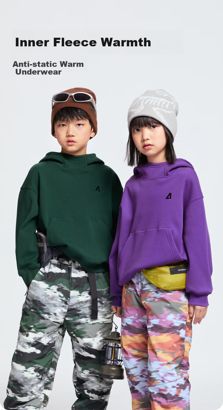 Annil Children's Clothing Hooded Sweatshirt for Boys And Girls, New Winter 2024 Style, Black, Size 140 1