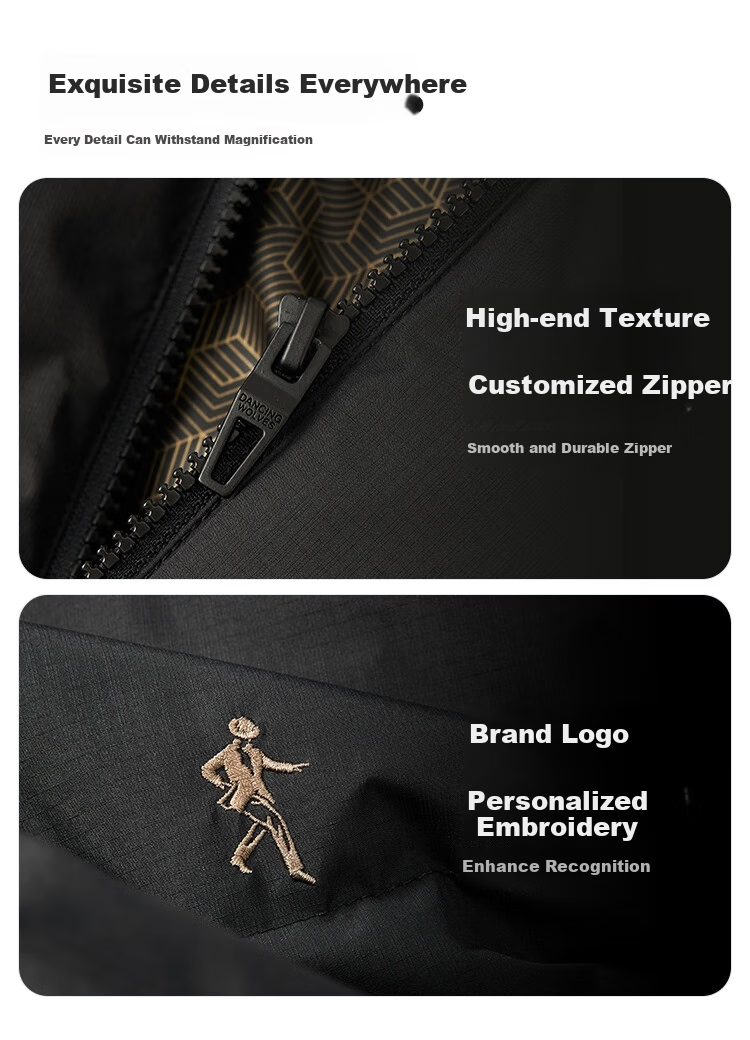 DANCING WOLVES [236G High-Loft Filling] Graphene Insulated Heavyweight Hooded Men's down Jacket, 001 Black, Size 185 3