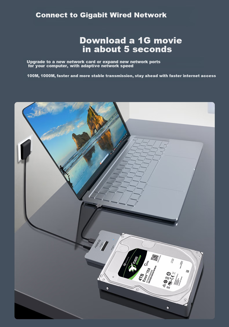 AOKO U.2/U.3/SATA/M.2 Hard Drive Dock, U.2 SSD Enclosure, NVME External Case, U2 to USB Converter, 2.5/3.5-Inch SATA Hard Drive Reader Adapter AU10SL 12