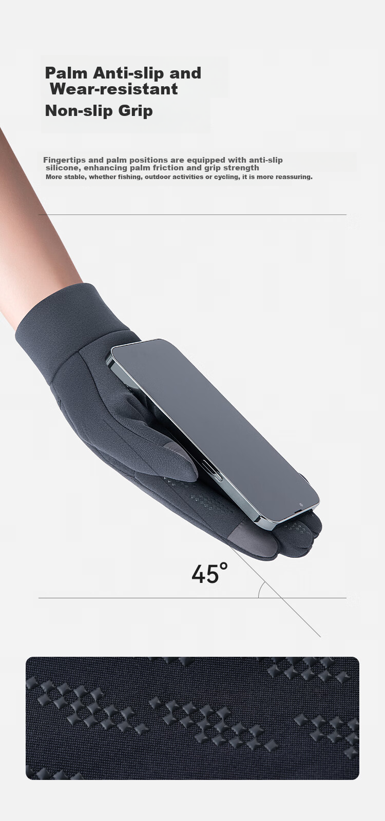 HLA Gloves for Men, Autumn And Winter Cycling Gloves, Fabric, Touchscreen Compatible, Outdoor Driving, Cycling, Motorcycle Riding, Warm Ski Gloves 4
