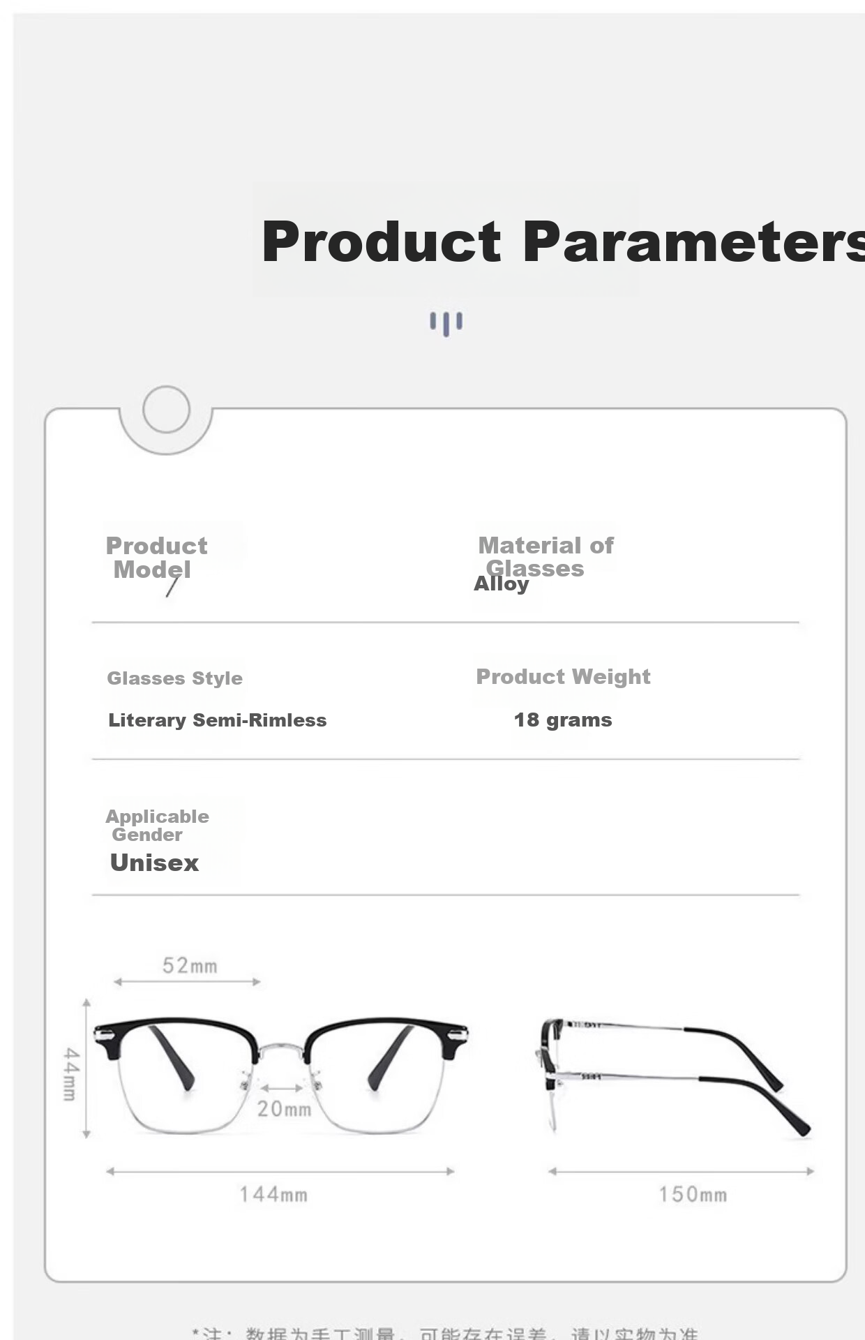 GOGOSOON Myopia Glasses for Men, Ultra-Light 2025 New Anti-Blue Light Eyeglass Frames, Women's Semi-Rimless Frames with Prescription, Browline Flat Lenses 10