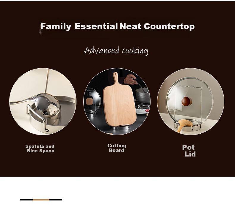 Onlycook 304 Stainless Steel Cutting Board Rack, Pot Lid And Chopping Board Storage Rack, Kitchen Multi-Functional Countertop Organizer Shelf for Home Use 4