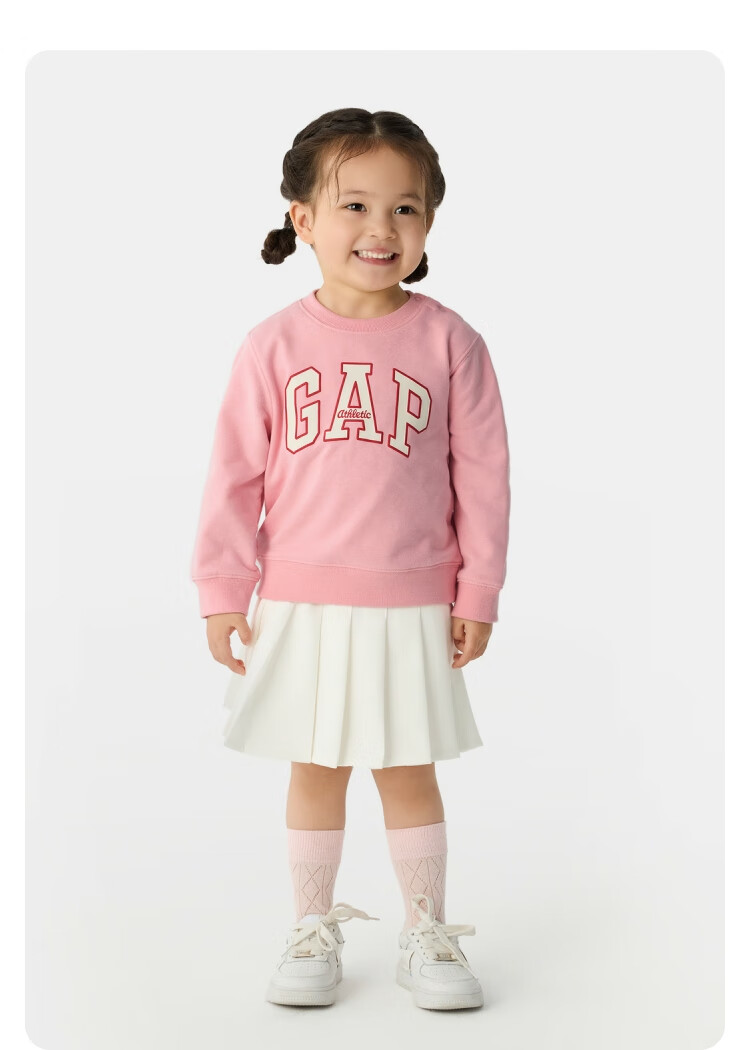 GAP [Same Style for Older And Younger Kids] Boys And Girls Spring Logo Contrast Color Long-Sleeve Sweatshirt 687330 12