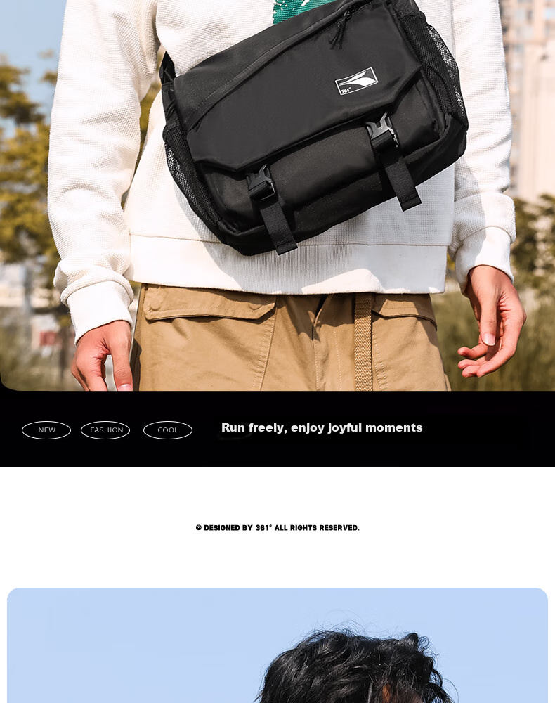 361° Crossbody Bag for Men And Women, Casual Sports Backpack, Large Capacity Chest Bag, Commuter Shoulder Bag for Men, Black 2