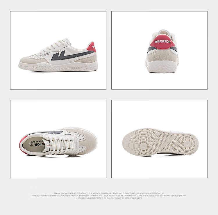 Warrior Official Women's Training Shoes 2026 New Versatile Simple Casual Sneakers Women Beige Gray Dark Blue Size 39 20