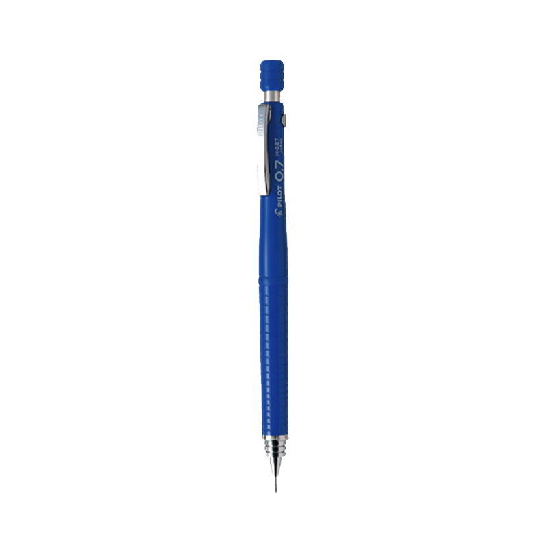 PILOT Mechanical Pencil for Primary School Students And Children, Mechanical Pencil for Sketching, Ergonomic Push-Button Pencil without Sharpening, Original Imported with Eraser Tip H-327 0.7mm Blue