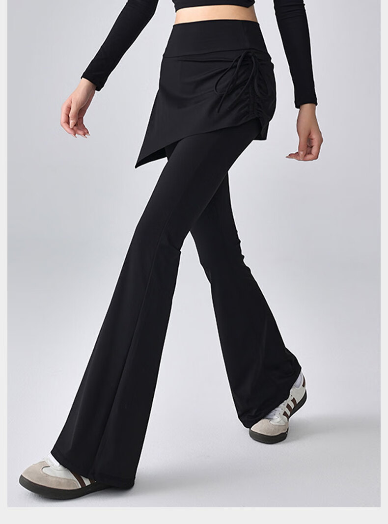 XUEXIMAN Two-in-One Yoga Skirt Pants Sports Tennis Skirt with Drawstring High Waist Running Anti-Exposure Fitness Pants for Women 10