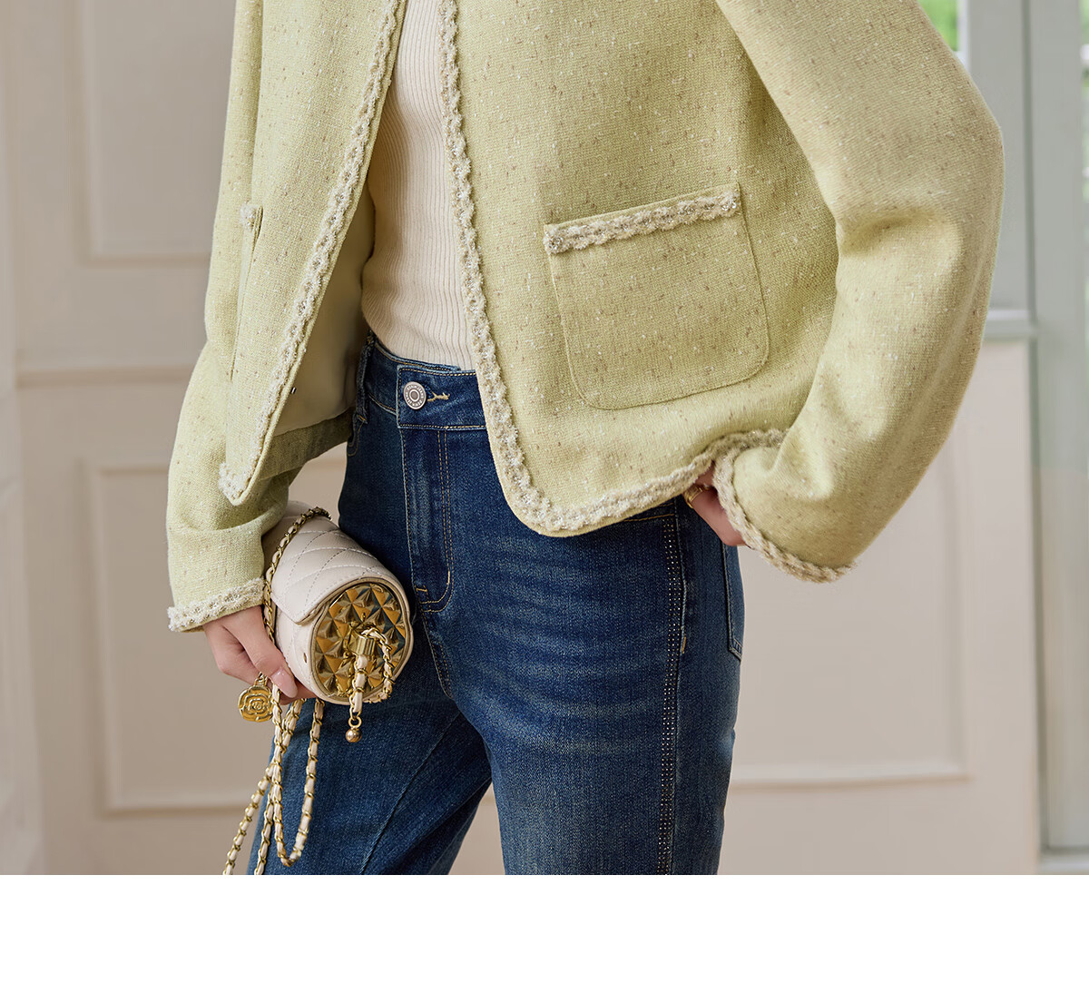She Enjoy Little Chanel Style Short Jacket Women Woven 3D Lace Coat Spring Autumn Short Cardigan T51D052 11