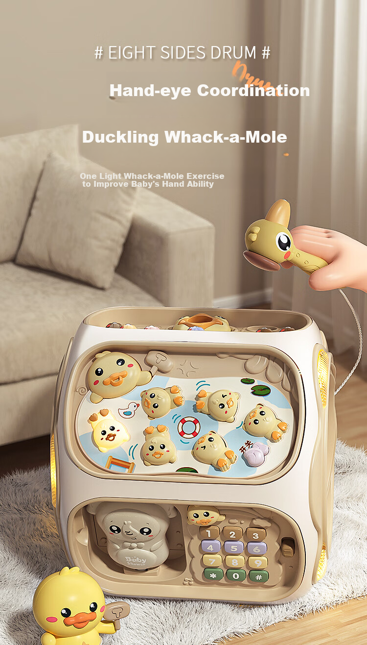 AoZhiJia Baby Toys, 1-3 Years Old, Pat Drum Game Table, Hand Drum, Polyhedron Educational Toy, Baby Birthday Gift 10