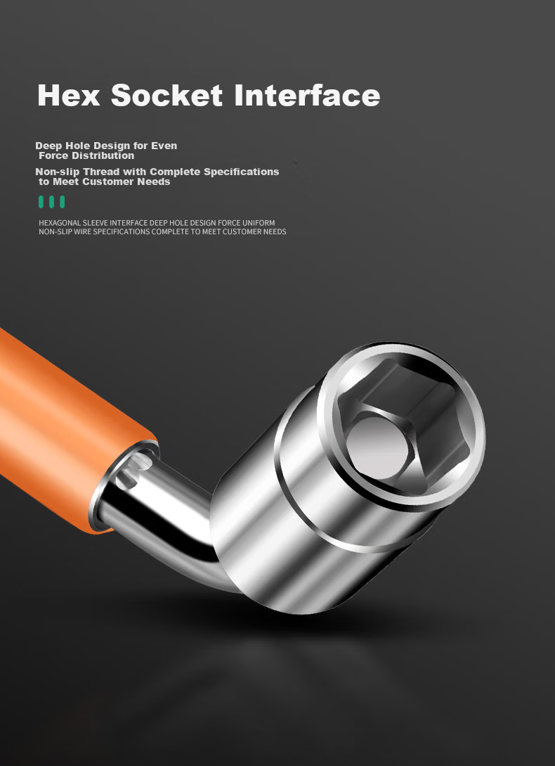 Baolian Car Tire Wrench, L-Shaped Extendable Detachable Socket, 17/19/21/23 Hexagonal Sleeve, Auto Repair Tool Wrench 4