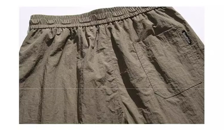 JEEP SPIRIT Men's Summer Ice Silk Quick-Dry Casual Shorts, Trendy Five-Point Pants, Space Gray, Size L 11