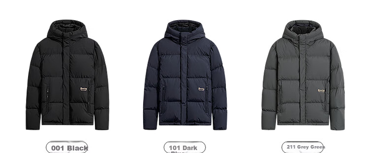 DANCING WOLVES [Black Graphene + 90% Duck Down] Winter Hooded Thick Warm Men's down Jacket, Style 001 Black, Size 180 10