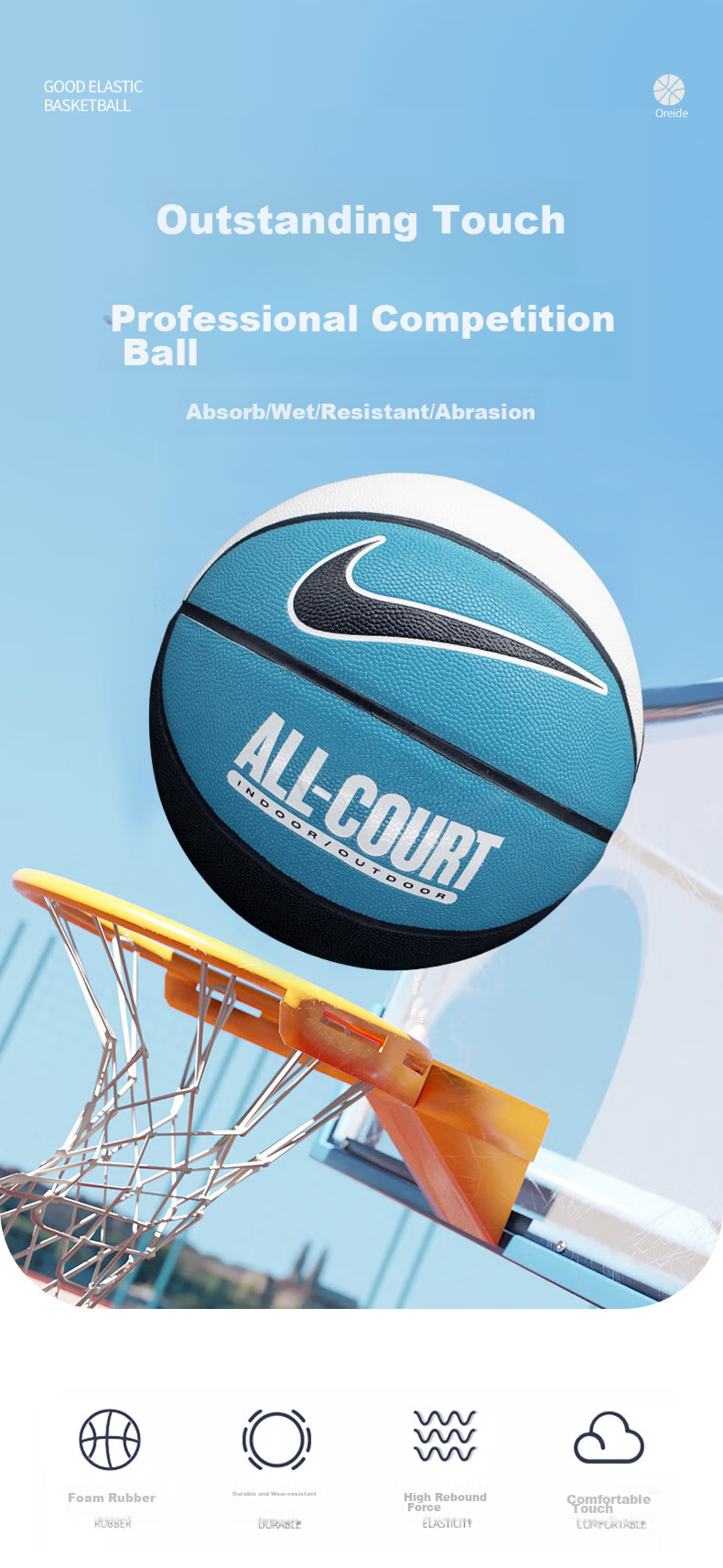 NIKE Basketball Professional Training And Competition Non-Slip Wear-Resistant Indoor And Outdoor Adult Size 7 N100436964307 1
