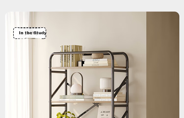 Yicainianhua Internet-Famous Bookshelf, Floor-Standing Storage Rack, Mobile Metal Steel-Wood Storage Shelf, Printer Stand 4387 - with Mobile Wheels 17
