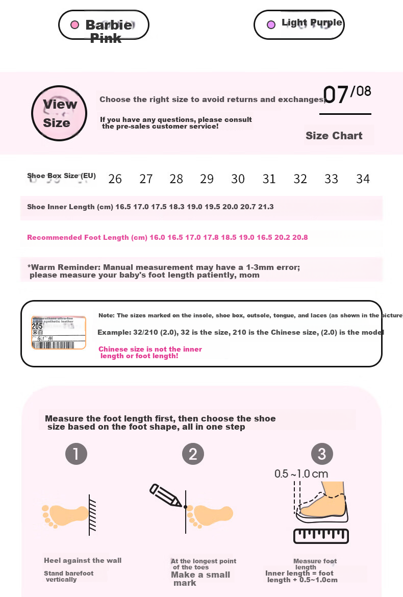 Barbie Girls' Spring And Autumn Single-Lining Princess-Style Sneakers with Rotary Buckle for Running, DA6703 Pink Size 30 7