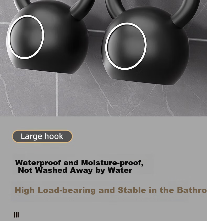 CHUSHE No-Drill Heavy-Duty Adhesive Hooks for Kitchen, Bathroom, Wall-Mounted Cleaning Tools, Household Use 8