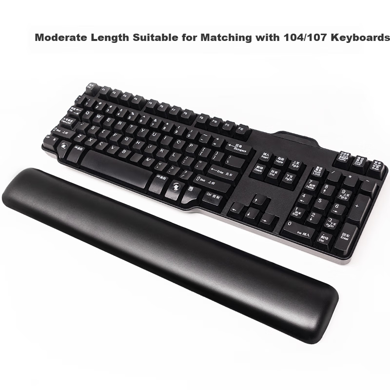 EXCO Leather 104-Key Keyboard Wrist Rest, Ergonomic Wrist Support, Keyboard Pad, Wrist Cushion, Mouse Pad Wrist Protector, Silicone Leather Palm Rest Keyboard Hand Pillow, Black 6098 8