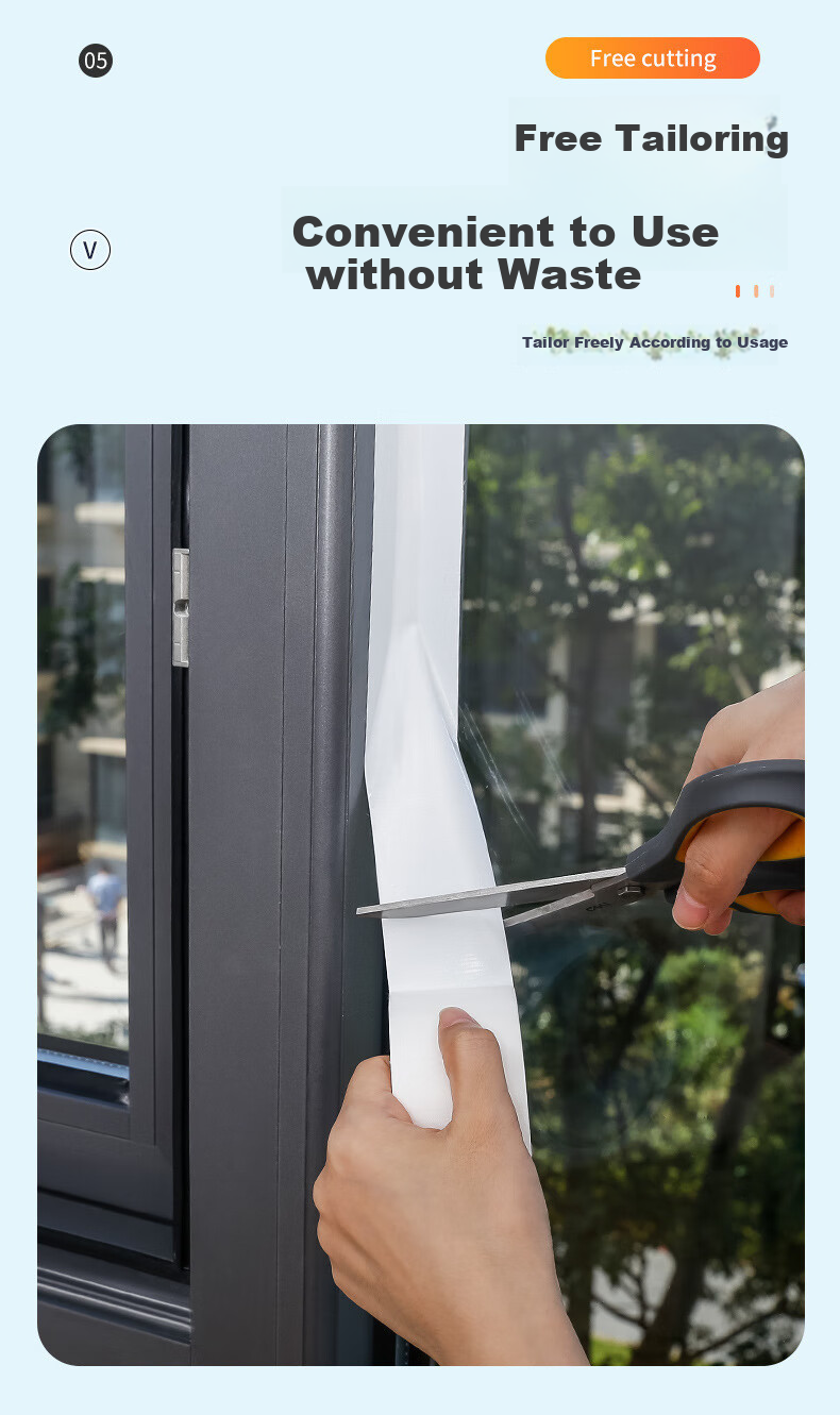 Jinlongxing Window Sealing Strip, Windproof And Warm, Gray, 10 Meters, Door And Window Gap Tape, Window Sealing Rubber Strip, Gray 9