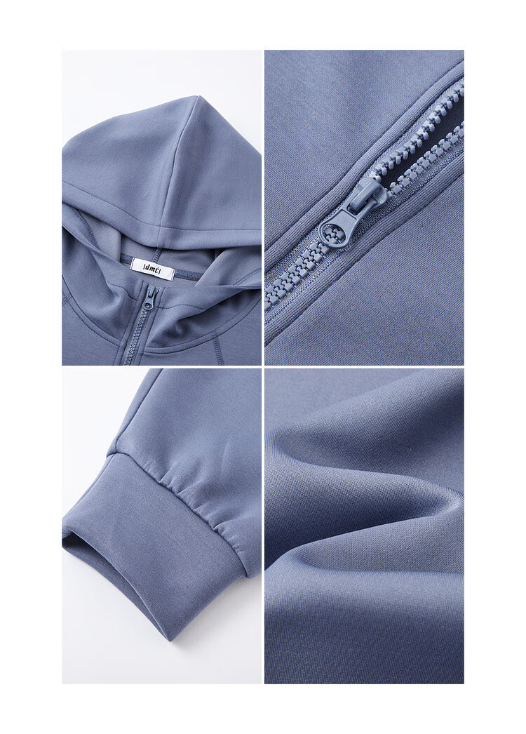 Dme [Low-Saturation Outfit] Spring Simple Style, Pressed Line Design, Casual Hooded Loose-Fitting, Slimming, Comfortable Women's Jacket 10