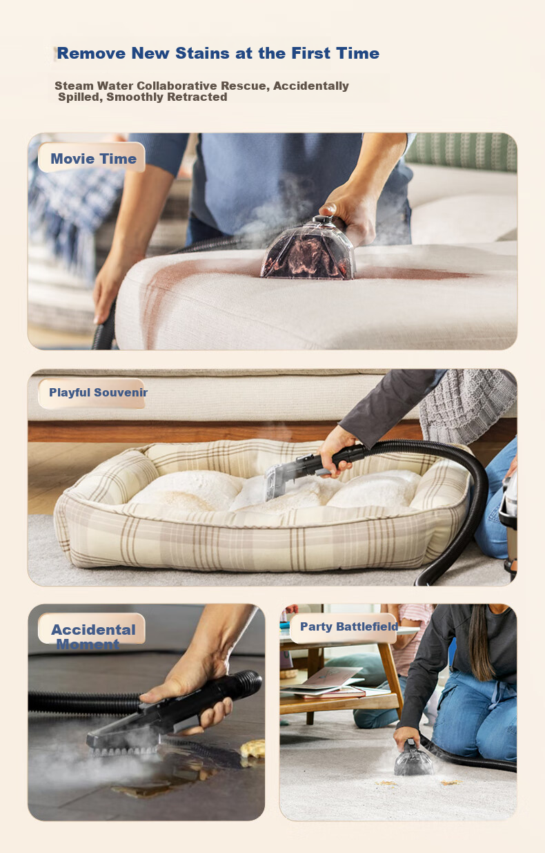 BISSELL Pet Hair Eliminator 618 Price Protection Fabric Cleaner Carpet Sofa Mattress Spray Extraction All-in-One Household Multi-Functional Mini Round Cleaner 14