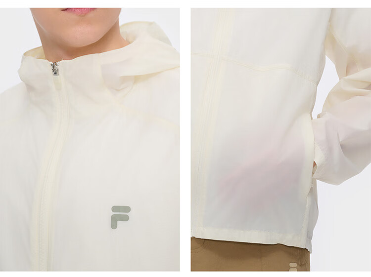 FILAFUSION FILA Trendy Woven Jacket for Men, Summer Fashion Casual Sun Protection Hooded Top 21