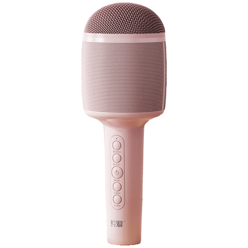 Soaiy Microphone Speaker All-In Wireless Bluetooth Karaoke TV Children's Birthday Gift Portable Handheld Karaoke Microphone for Home Use MC8MAX Pink